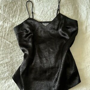 Nine West Black Asymmetrical Fitted Camisole